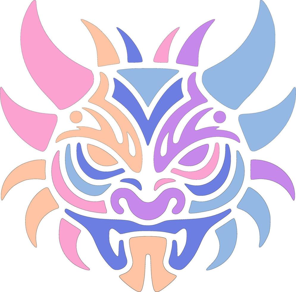 Fierce Tribal Thorny Devil Face Design vector