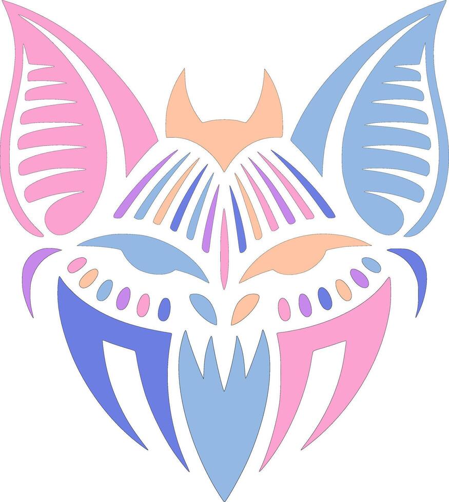 Tribal Ghost Bat Face Design vector