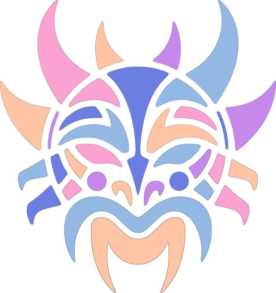 Elegant Tribal Thorny Devil Face Design vector
