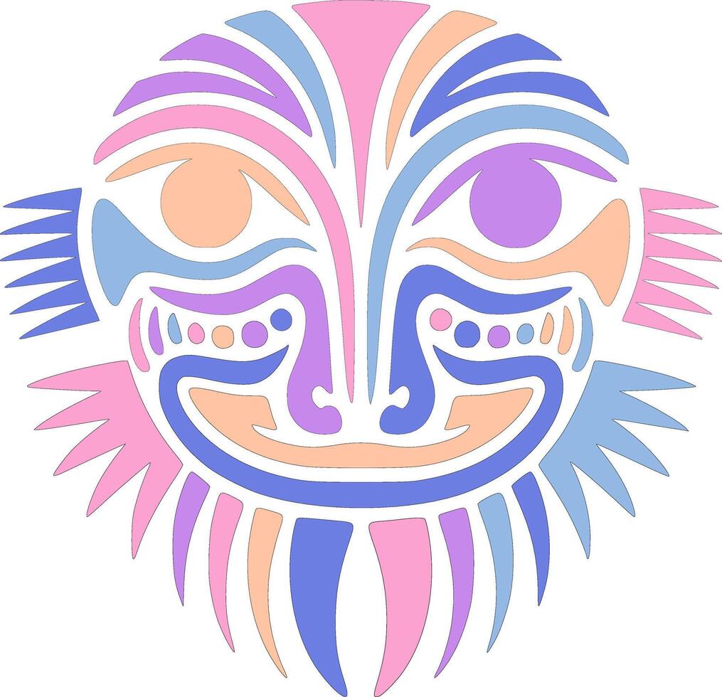 Fierce Stylized Tribal Olm Face Design vector