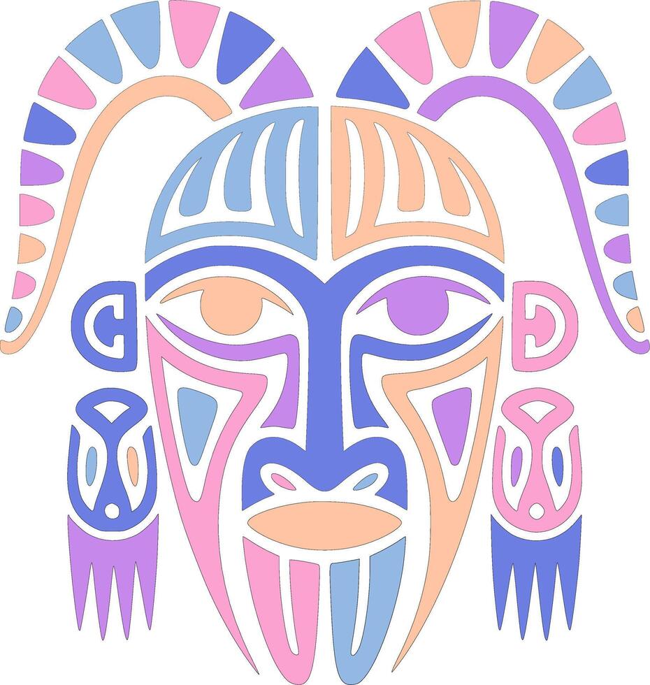 Decorated Stylized Tribal Olm Face Design vector