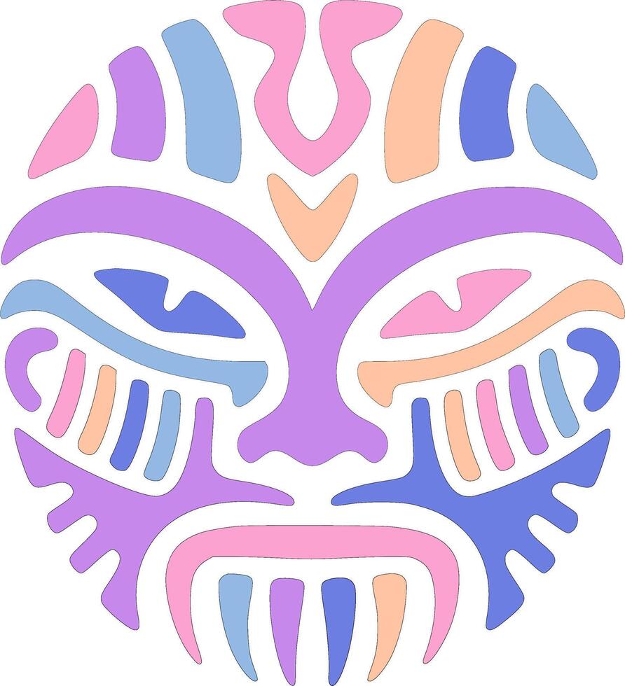 Sacred Stylized Tribal Olm Face Design vector