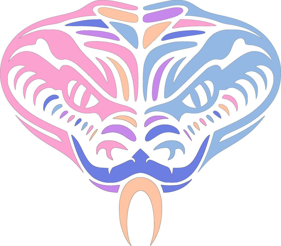 Fierce Tribal Gaboon Viper Face Design vector