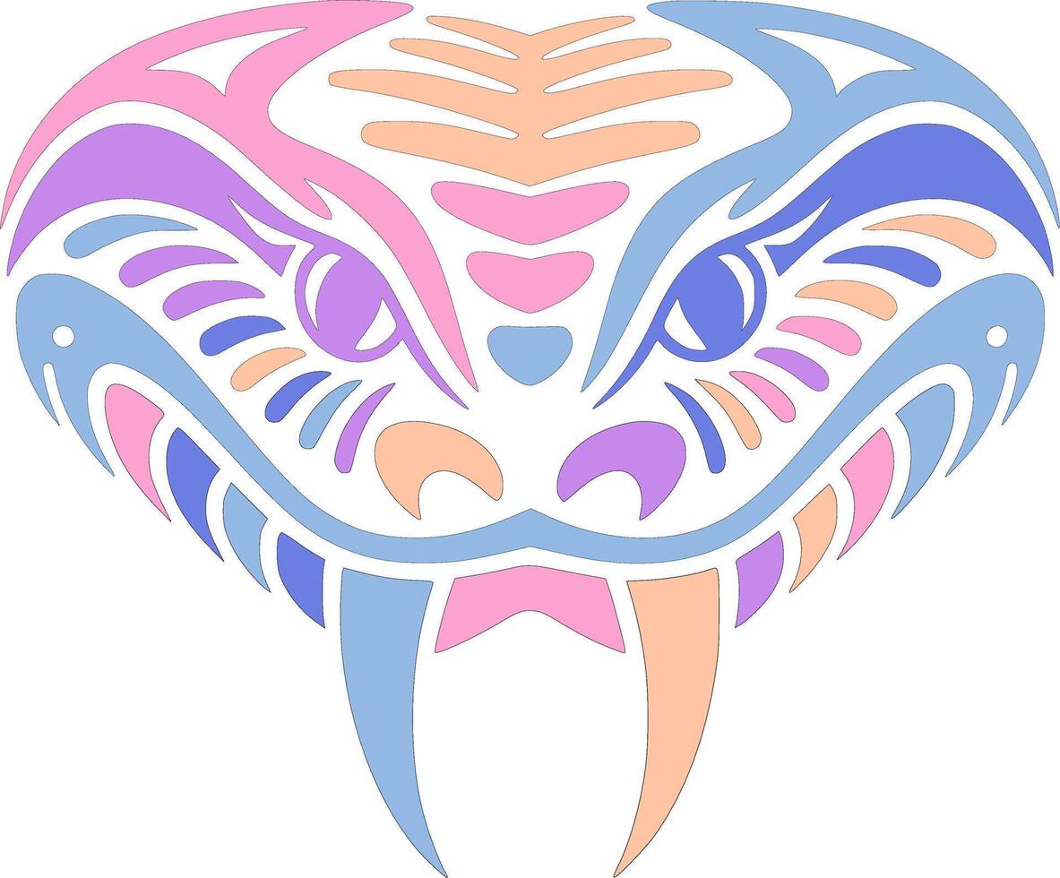 Elegant Tribal Gaboon Viper Face Design vector