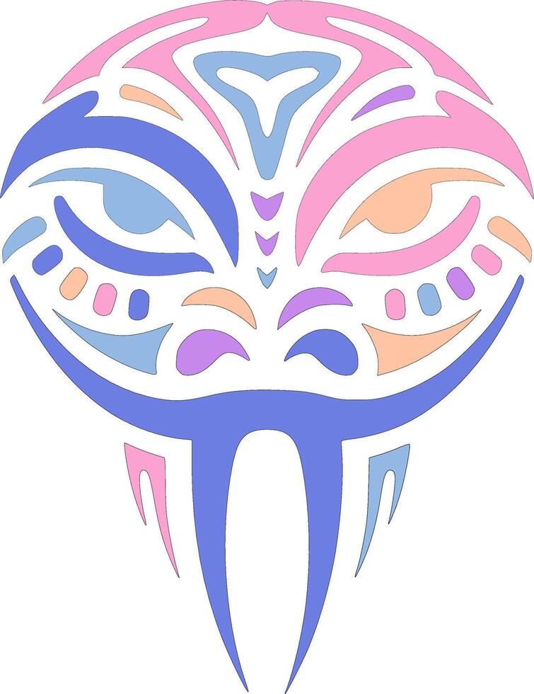 Decorated Asian Vine Snake Face Design vector
