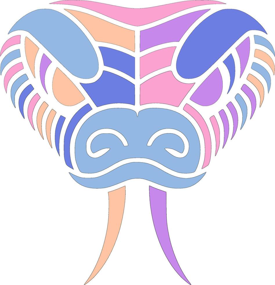 Decorated Stylized Tribal Taipan Face Design vector