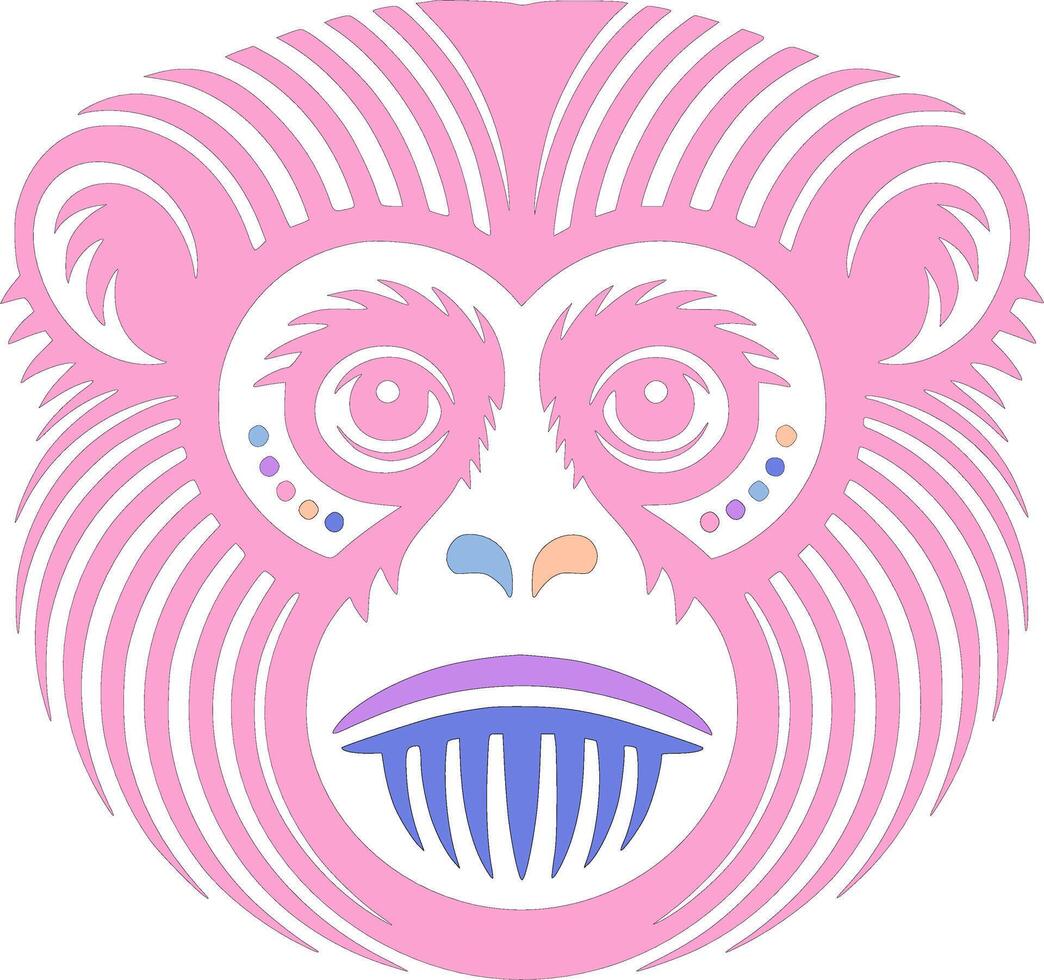 Western Hoolock Gibbon Face Design vector