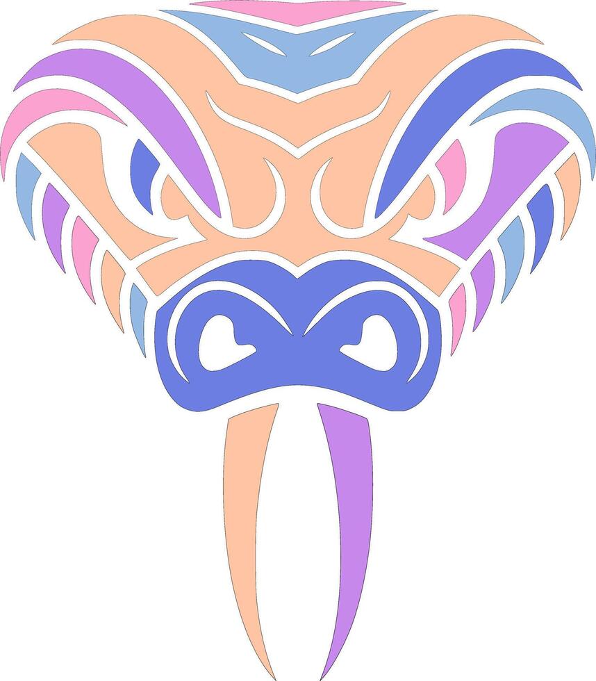 Elegant Stylized Tribal Taipan Face Design vector
