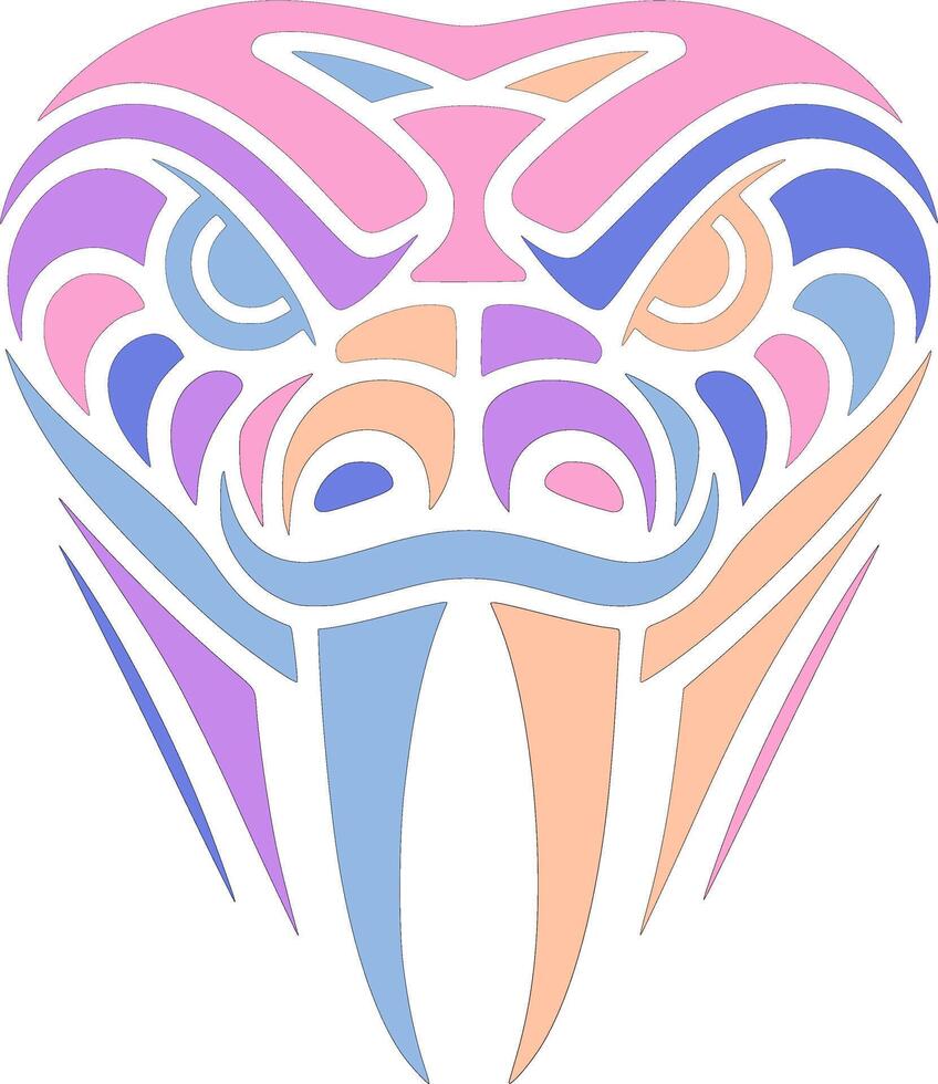 Fierce Stylized Tribal Taipan Face Design vector