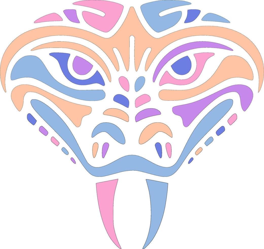 Iconic Tribal Flying Snake Face Design vector