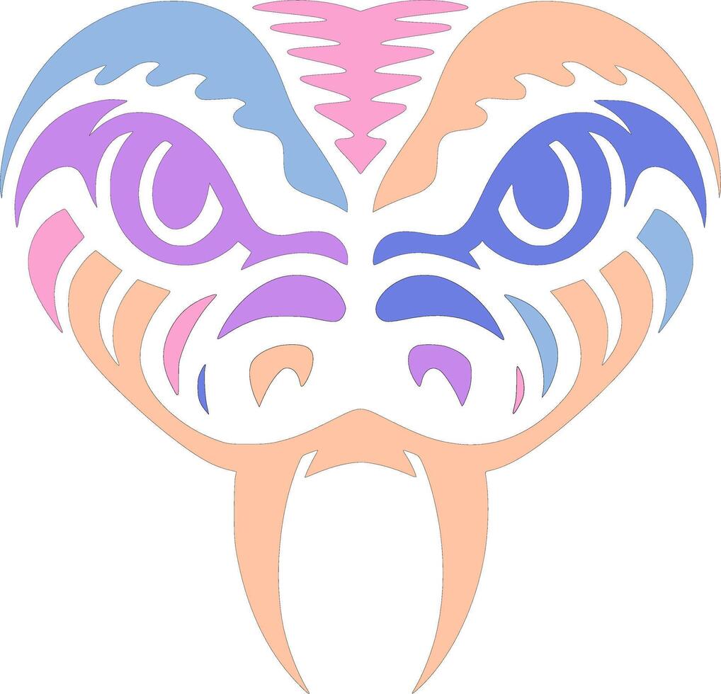 Tribal Rosy Boa Face Design vector