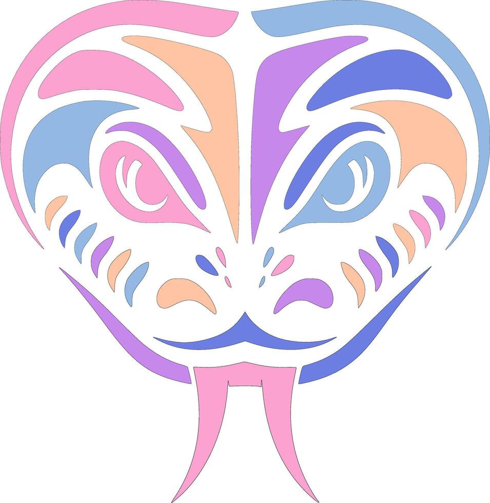 Mystical Tribal Rosy Boa Face Design vector