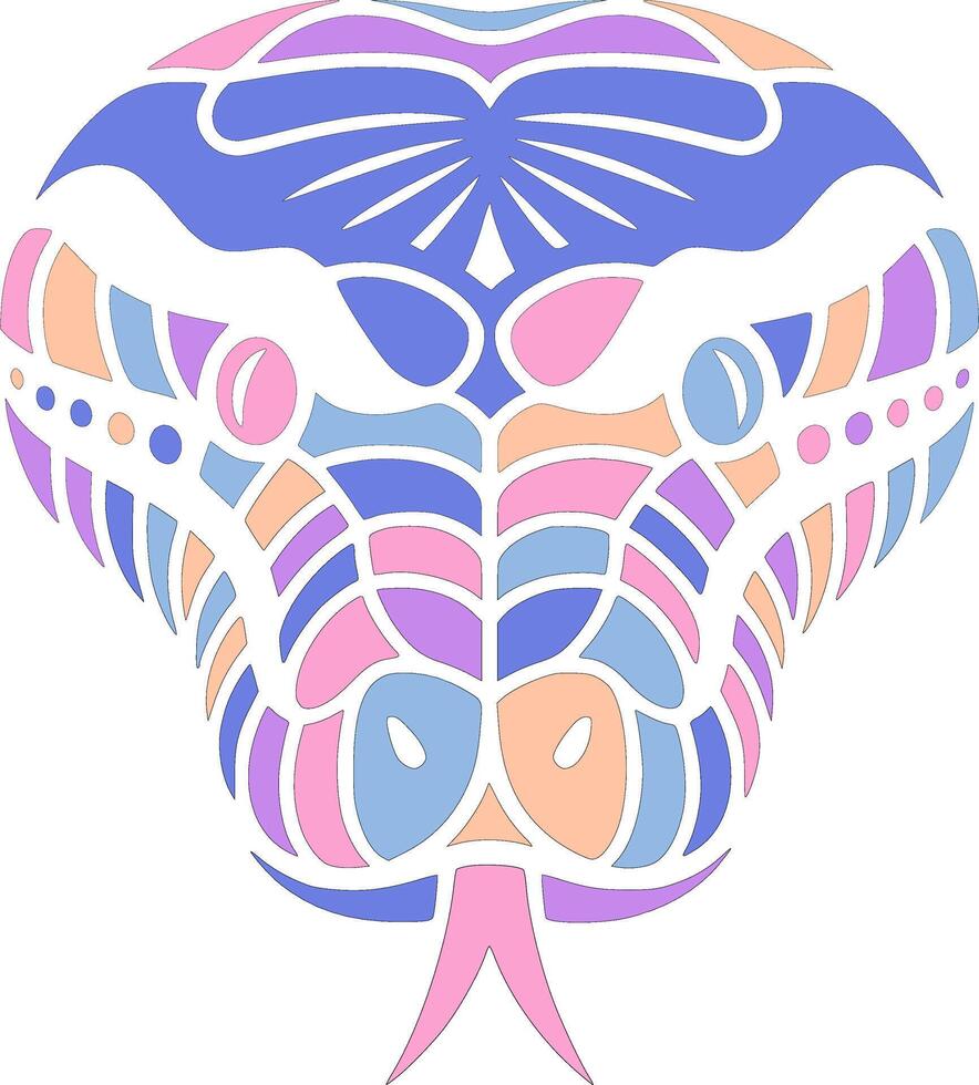 Decorated Tribal Reticulated Python Face Design vector