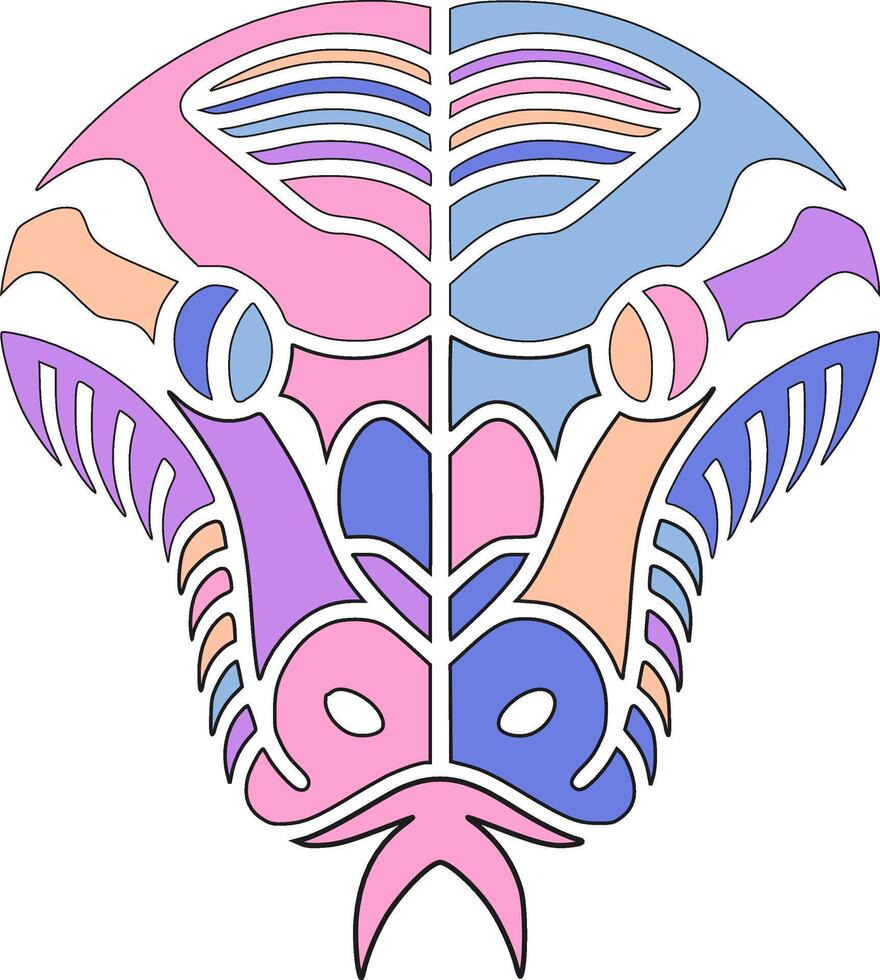Sacred Tribal Reticulated Python Face Design vector