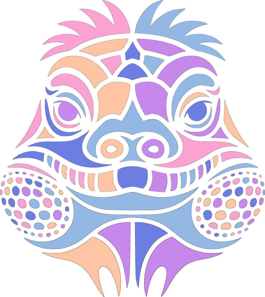 Mystical Tribal Marine Iguana Face Design vector