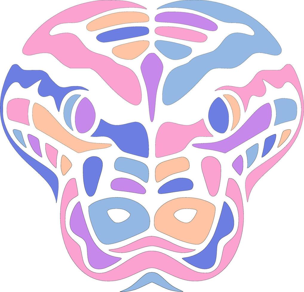 Decorated Green Tree Python Face Design vector