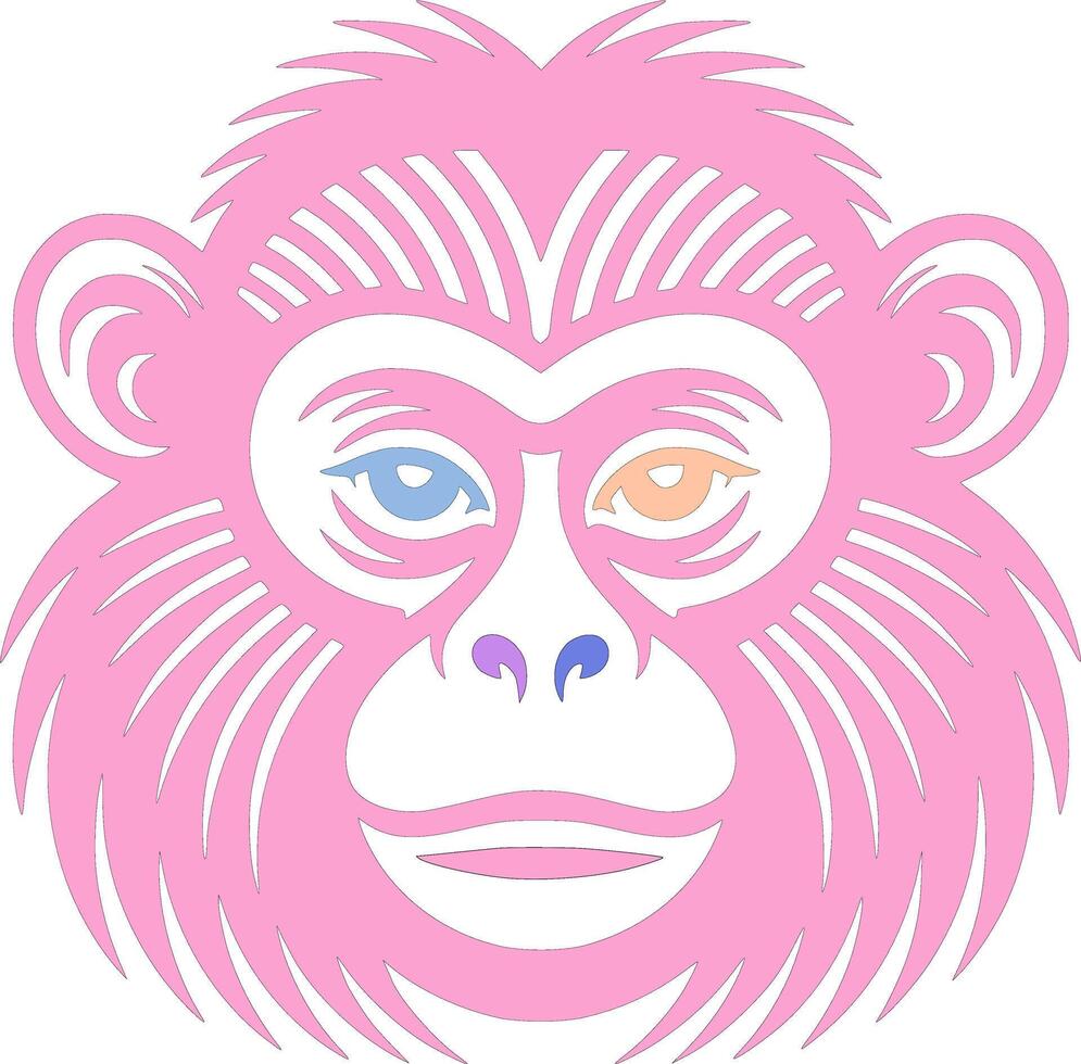 Silvered Leaf Monkey Face Design vector