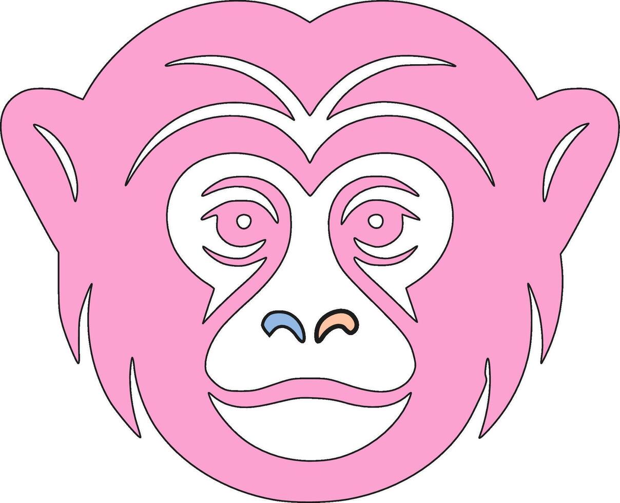 Ancient Stylized Tribal Siamang Face Design vector