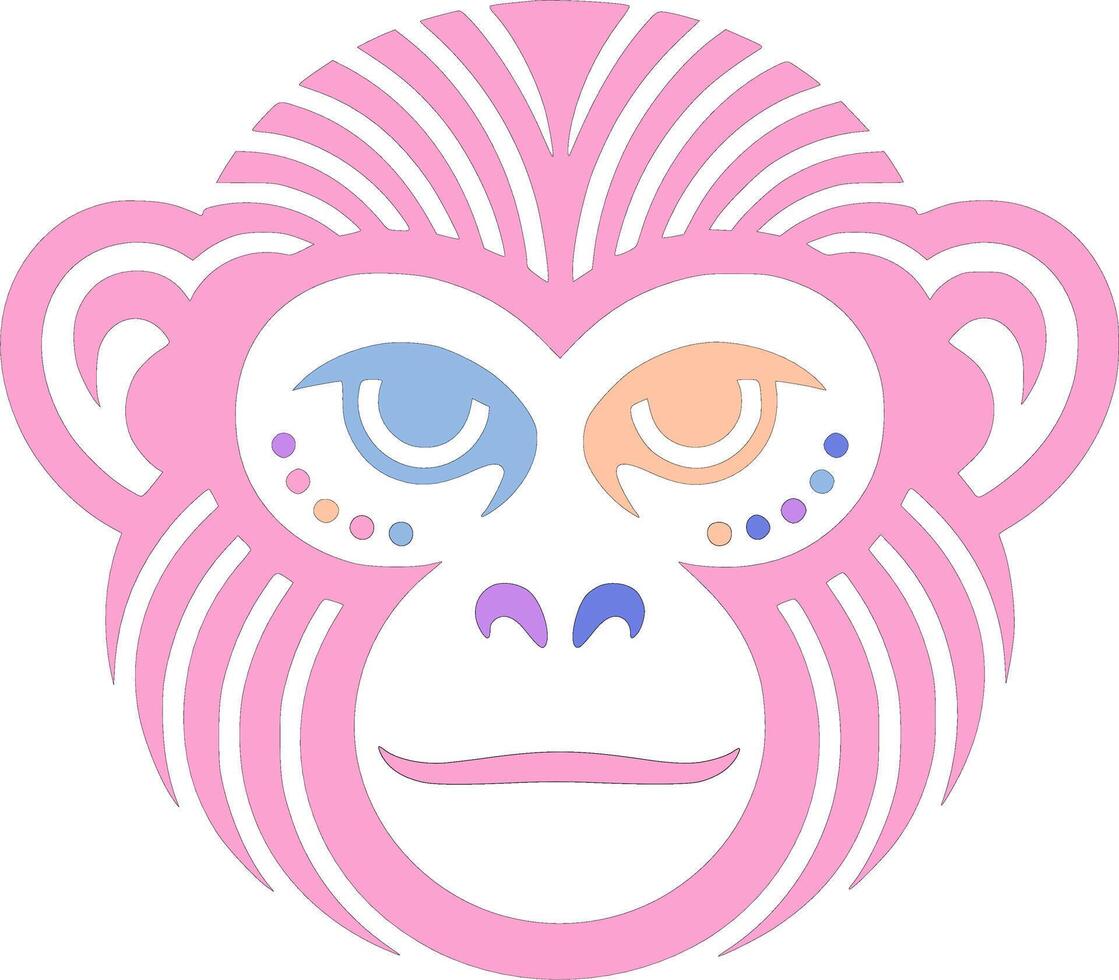Iconic Tribal Golden Monkey Face Design vector