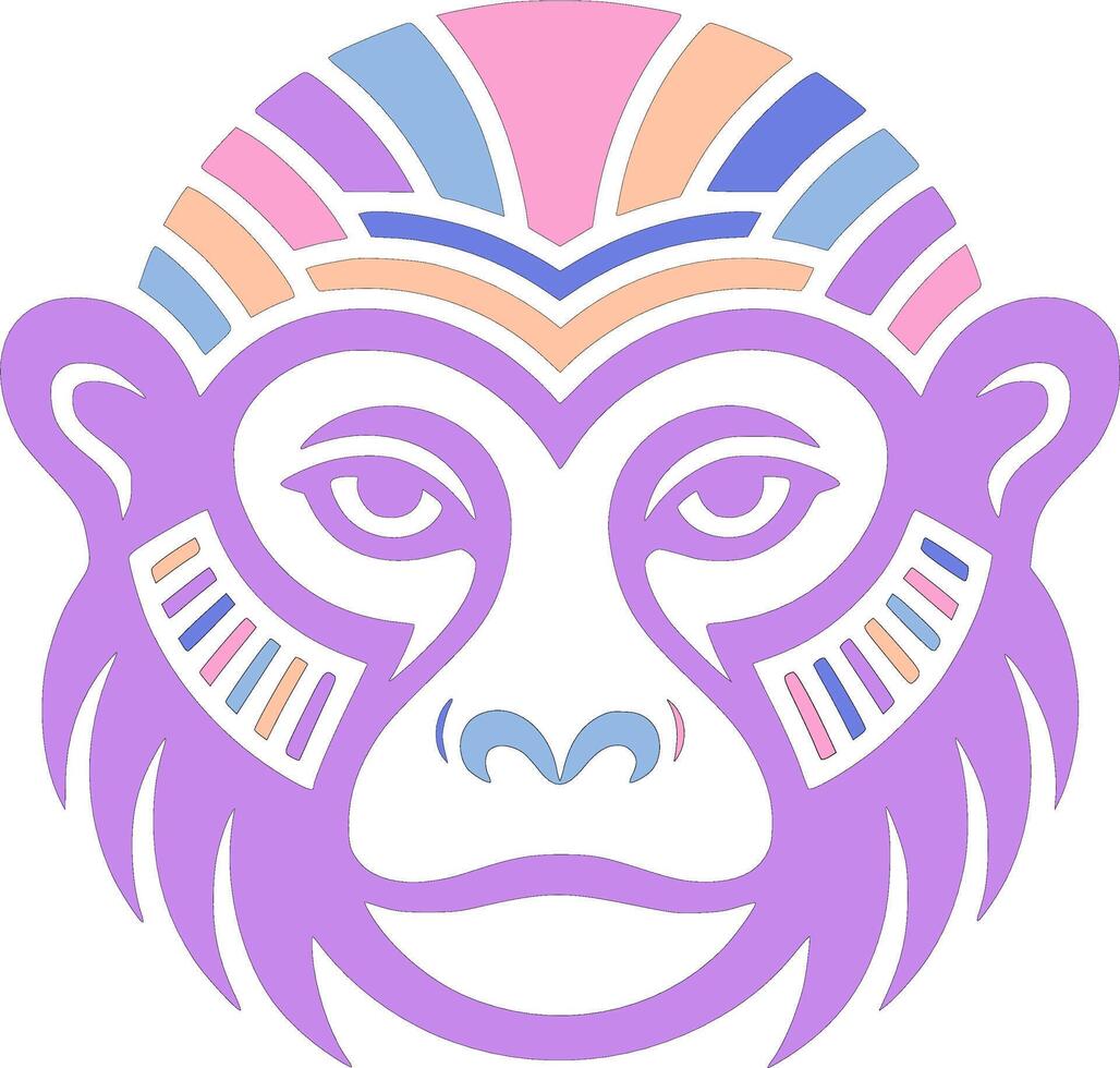 Stylized Tribal Siamang Face Design vector