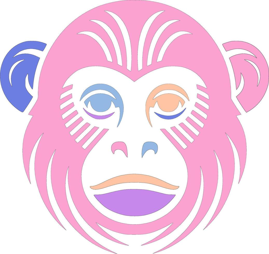 Ancient Yellowtailed Woolly Monkey Face Design vector