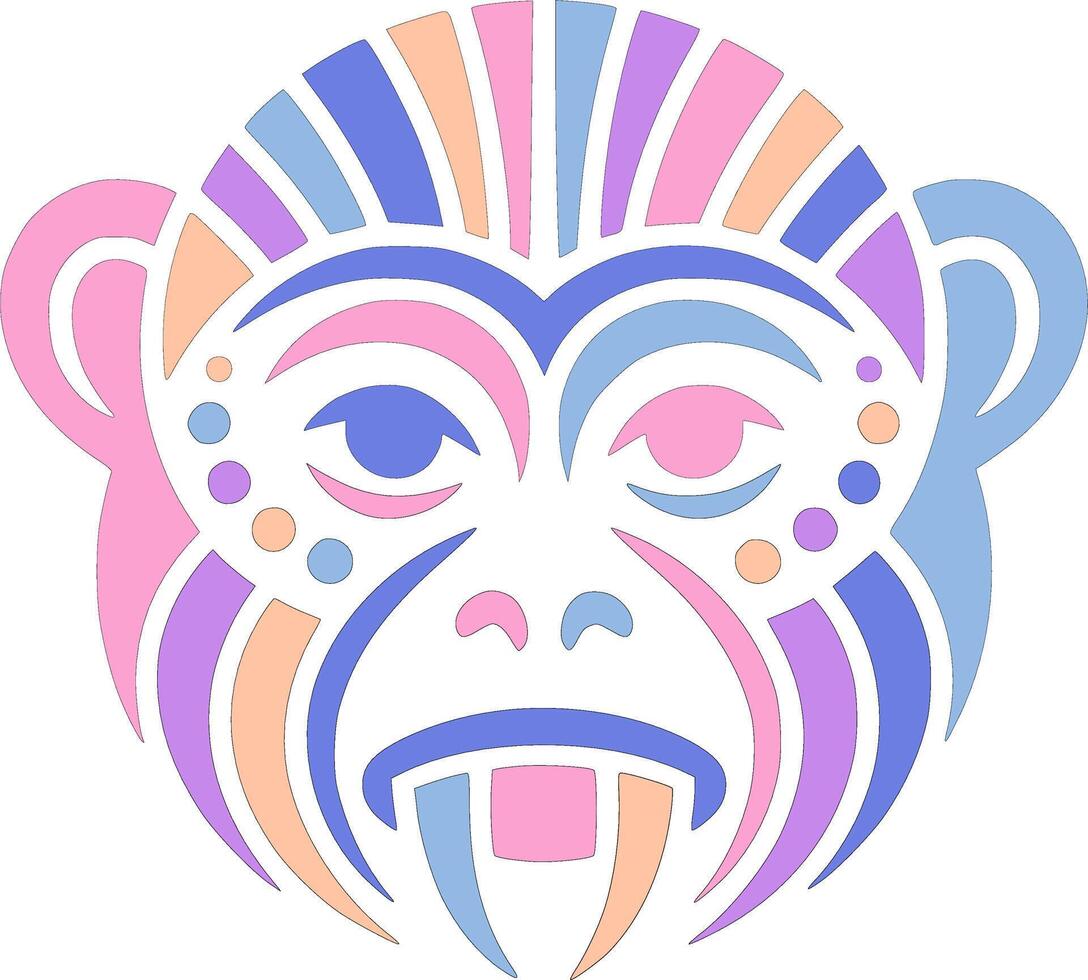 Iconic Yellowtailed Woolly Monkey Face Design vector