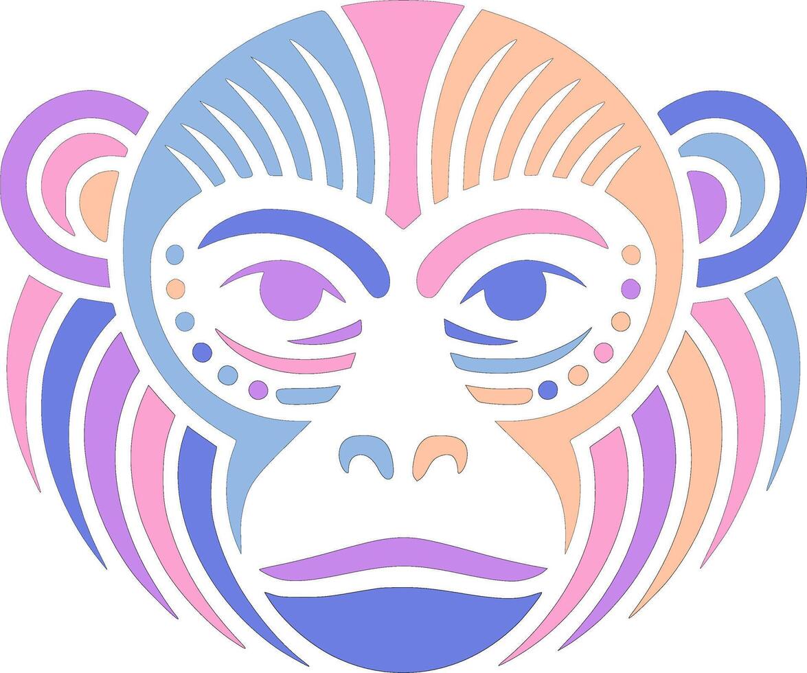 Tribal Redhanded Howler Face Design vector