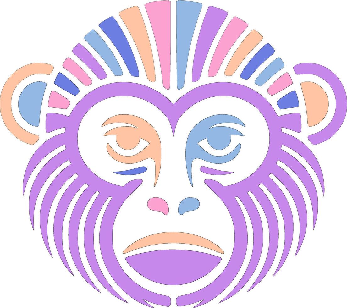 Tribal Woolly Monkey Face Design vector
