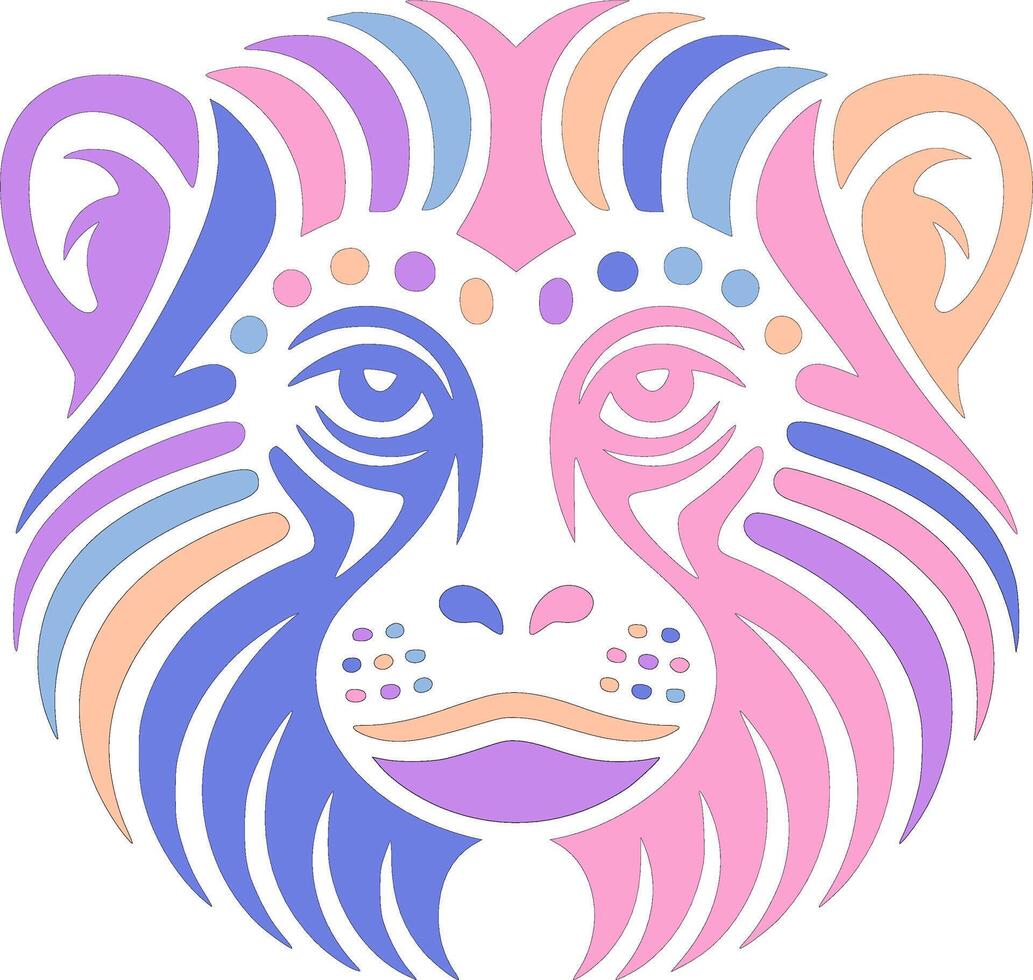 Iconic Golden Lion Tamarin Face Design vector