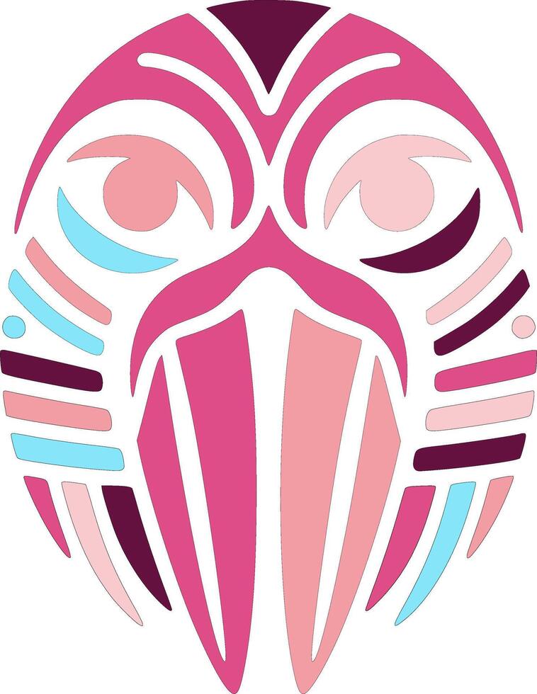 Stylized Tribal Toucan Face Design vector