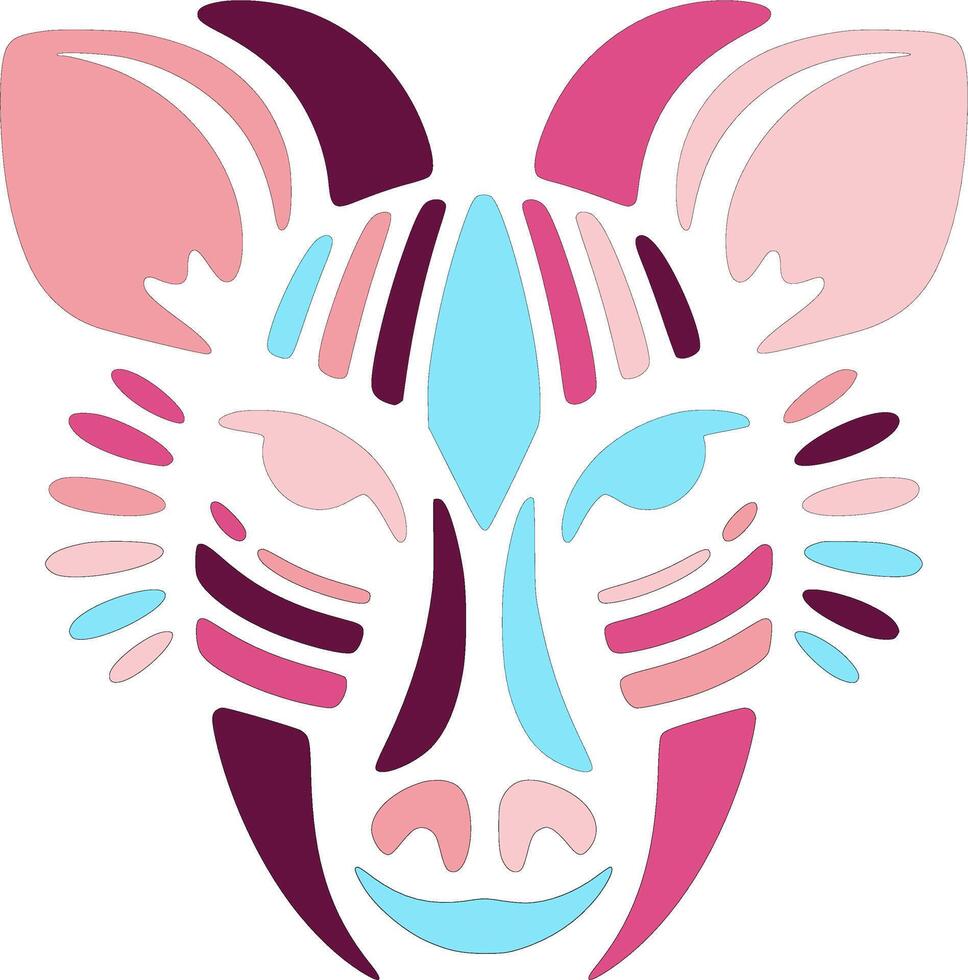 Stylized Tribal Pudu Face Design vector