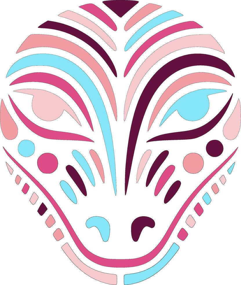 Decorated Tribal Glass Lizard Face Design vector
