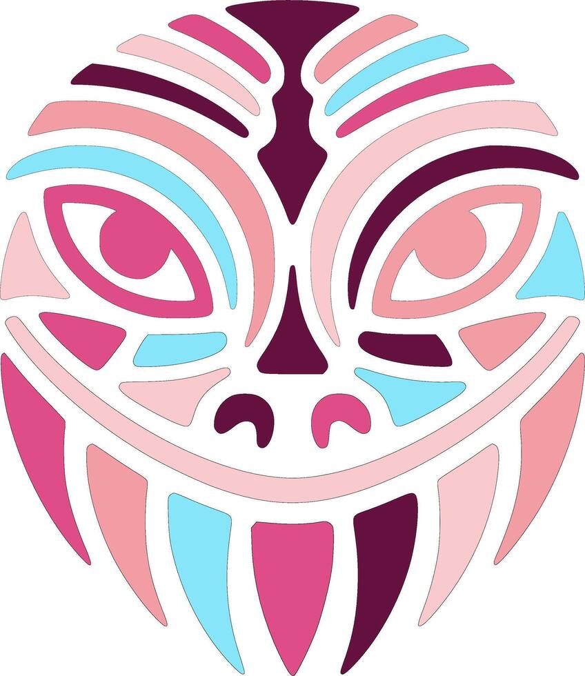 Elegant Tribal Glass Lizard Face Design vector