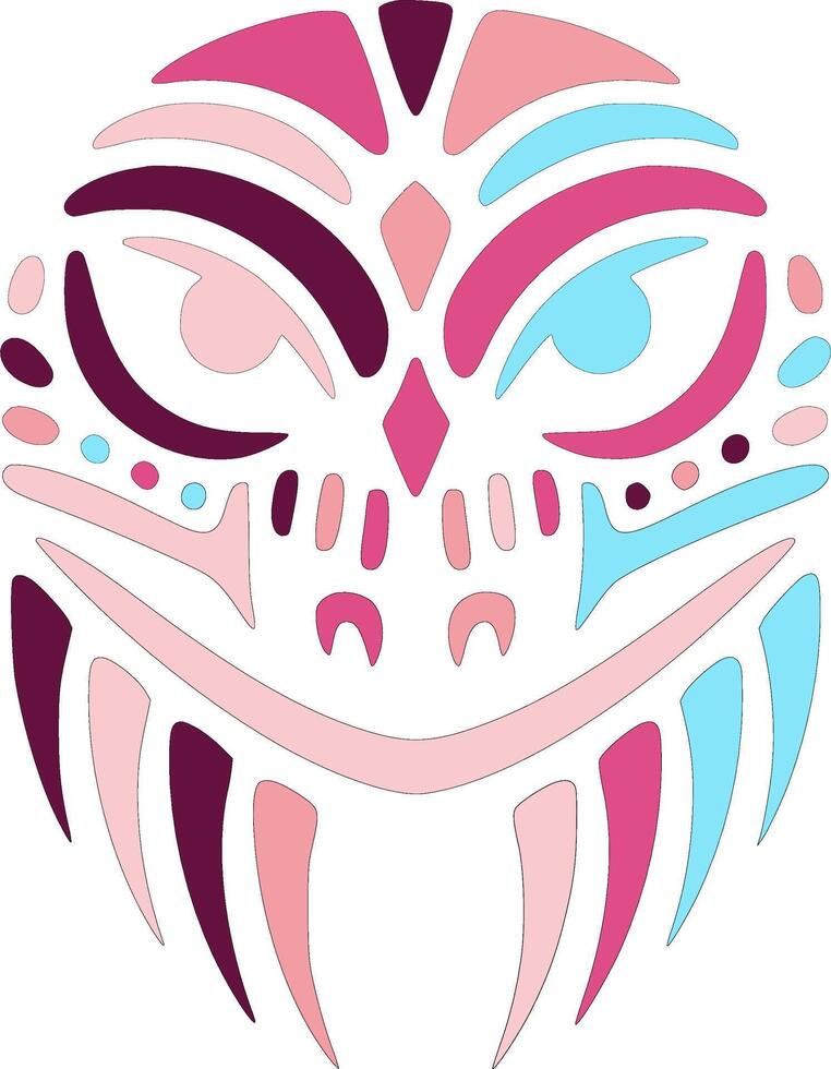 Fierce Tribal Glass Lizard Face Design vector