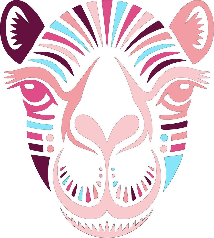 Abstract Camel Face Art Design vector