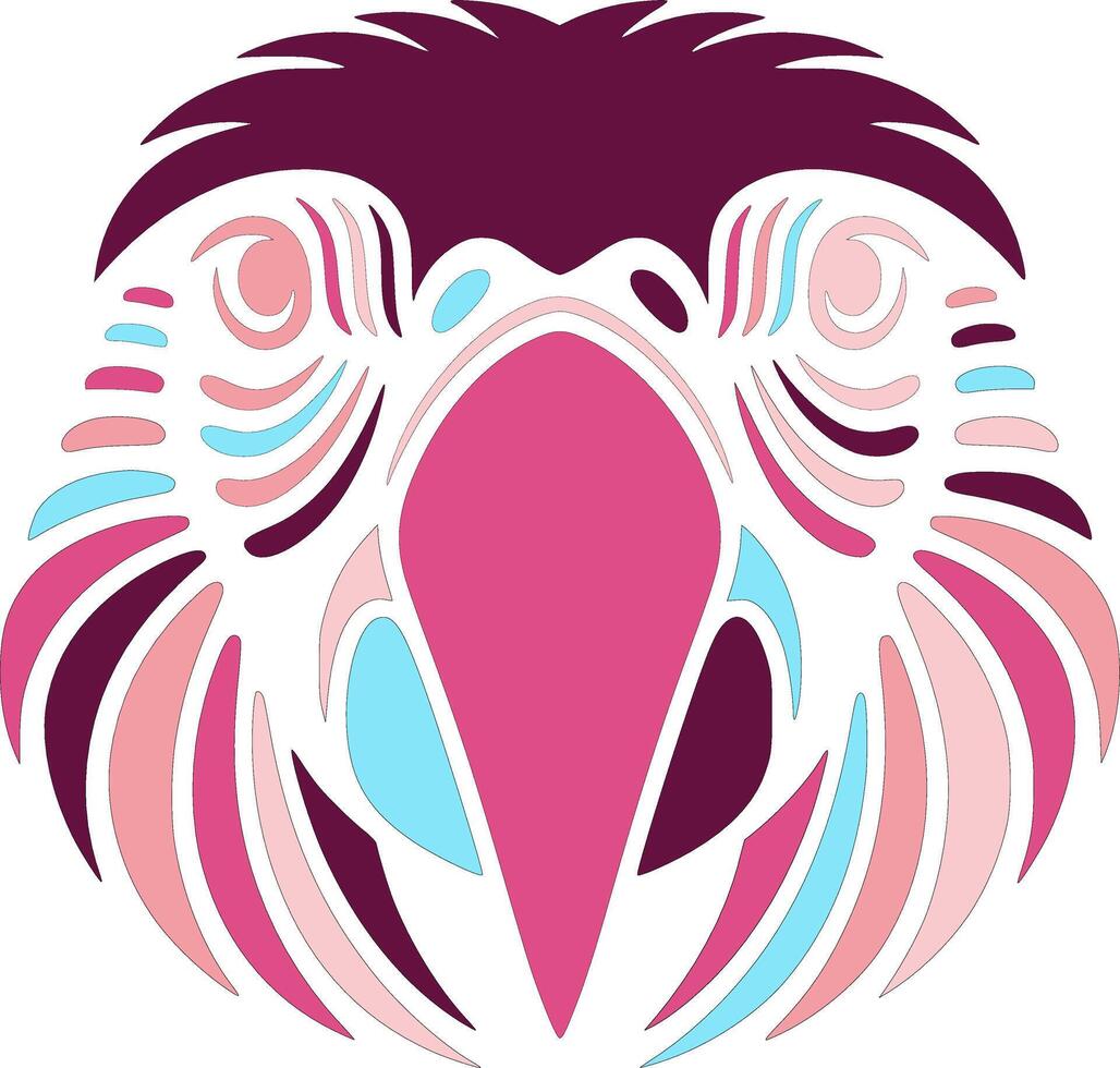 Mystical Stylized Tribal Macaw Face Design vector