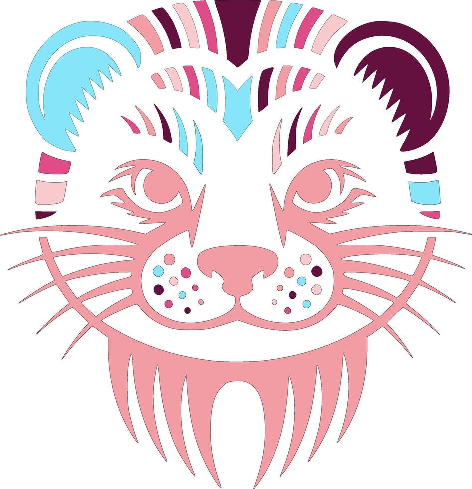 Tribal European Mink Face Design vector