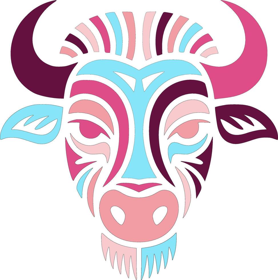 Colorful Wildebeest Head Art vector