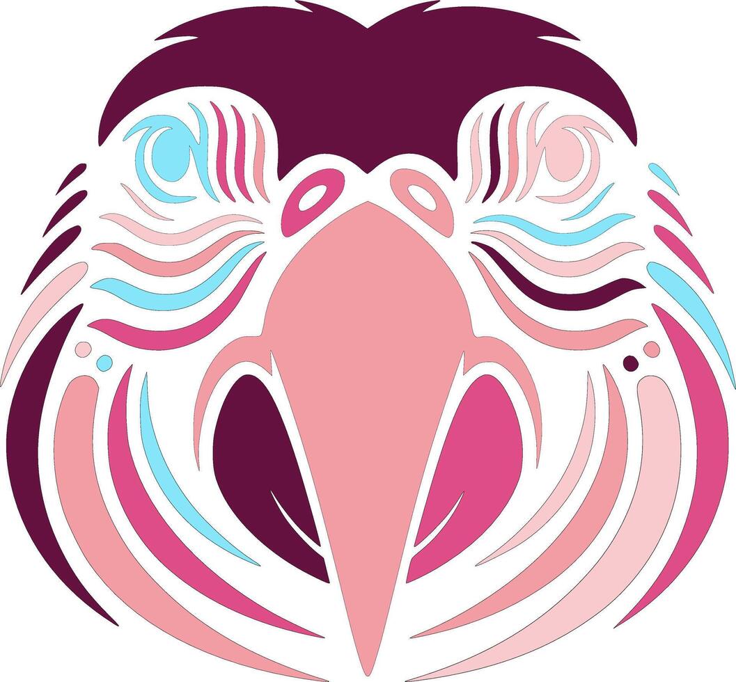 Stylized Tribal Macaw Face Design vector