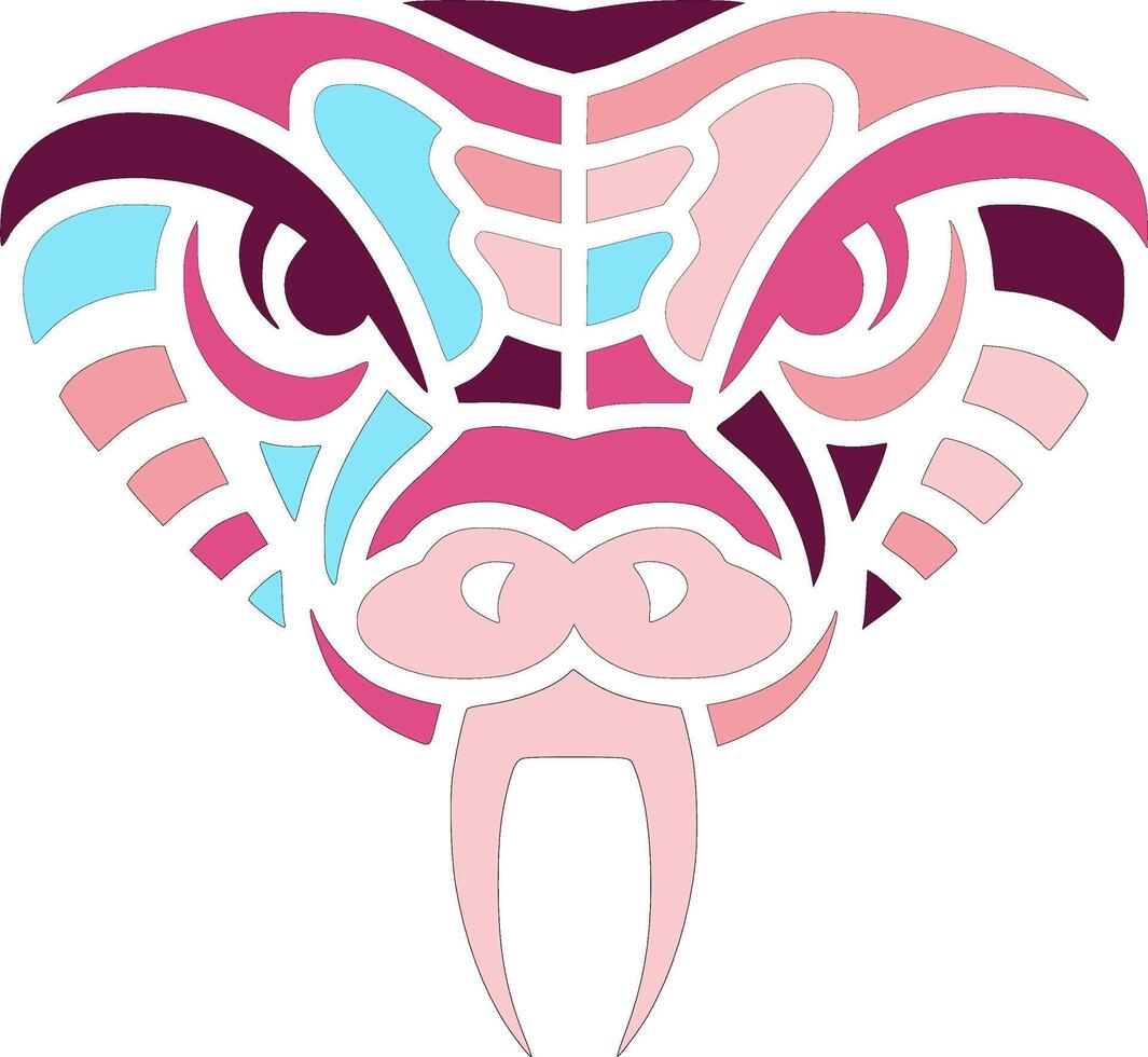 Elegant Tribal King Cobra Face Design vector