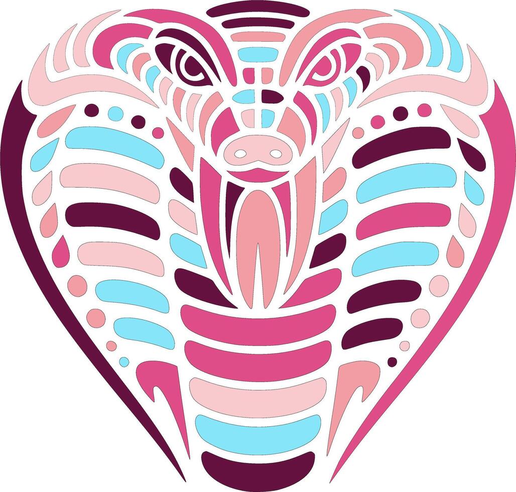 Sacred Tribal King Cobra Face Design vector