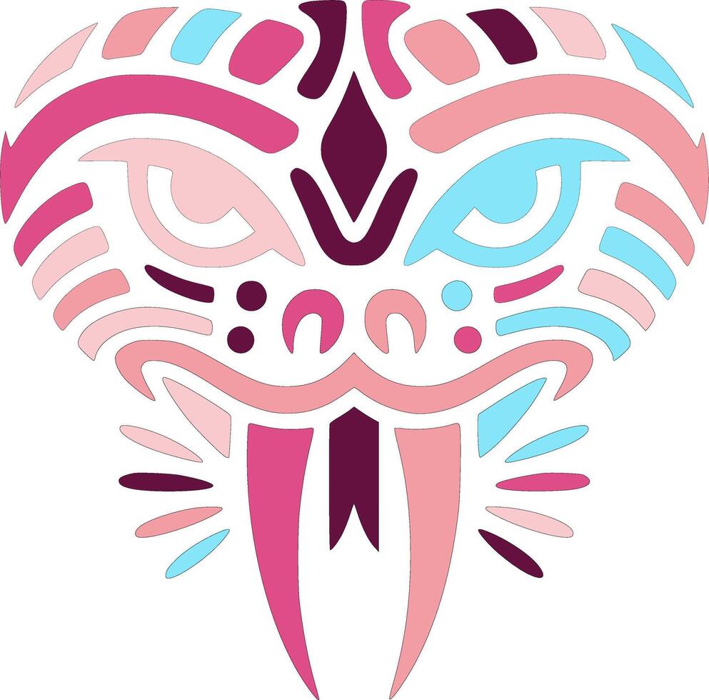 Elegant Tribal Blue Krait Face Design vector
