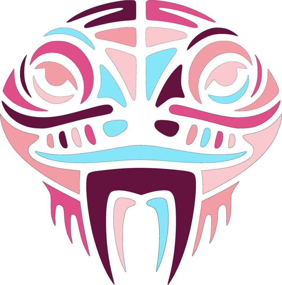 Elegant Stylized Tribal Newt Face Design vector