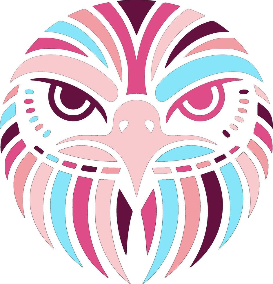 Stylized Tribal Hawk Face Design vector