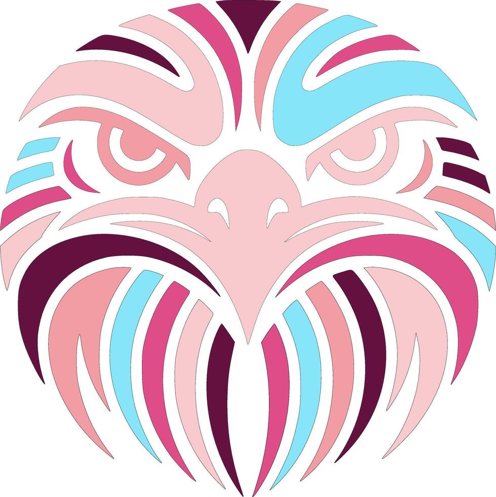 Ancient Stylized Tribal Hawk Face Design vector