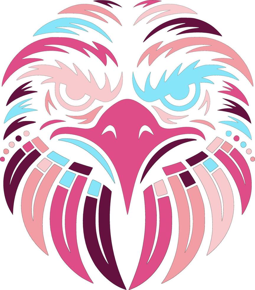 Stylized Tribal Eagle Face Design vector