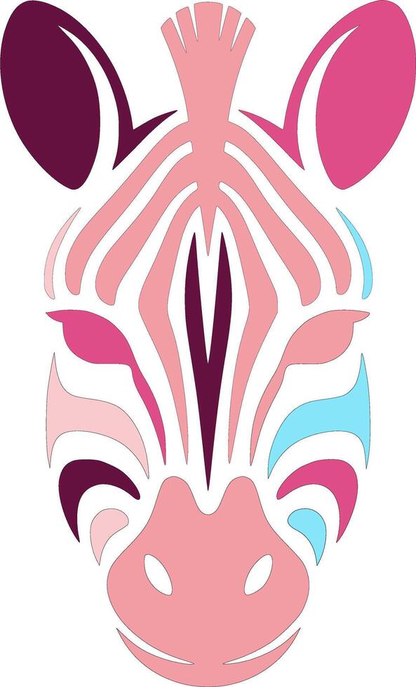 Abstract Colorful Zebra Head Design vector