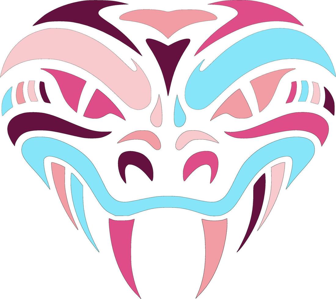 Ancient Stylized Tribal Viper Face Design vector