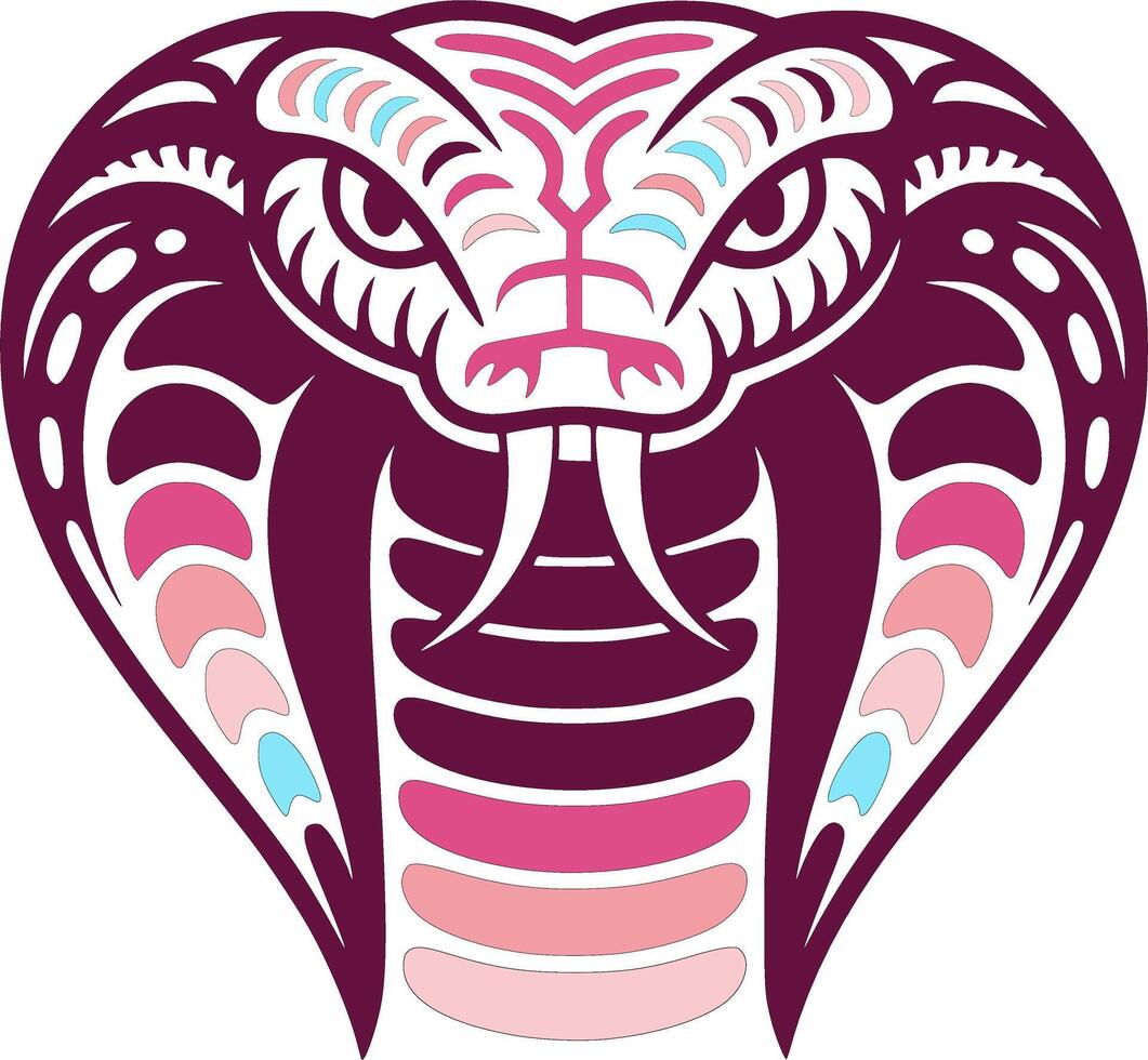 Fierce Tribal King Cobra Face Design vector
