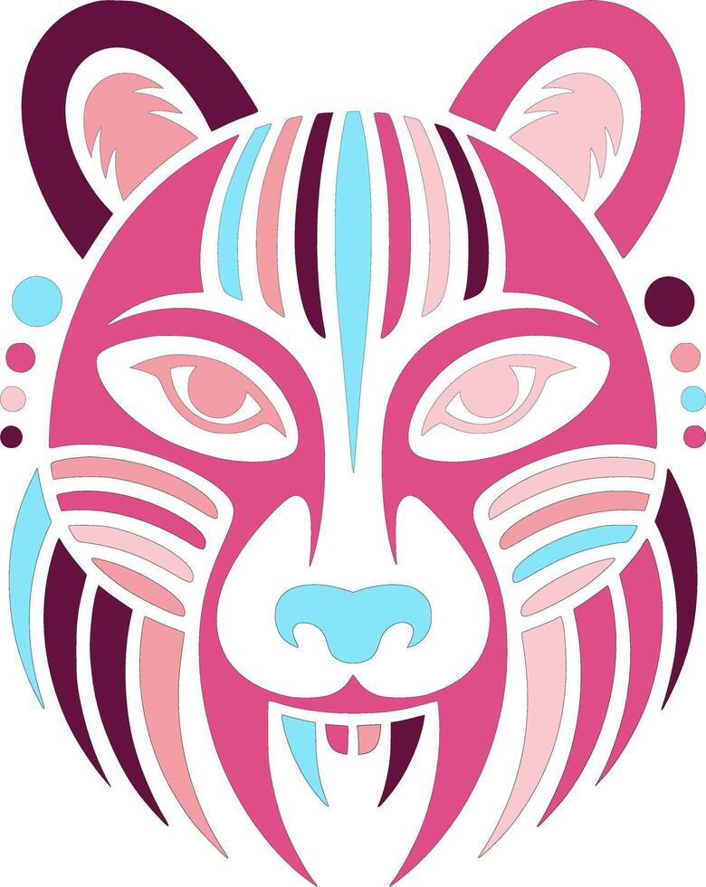Ancient Tribal Giant Sable Face Design vector